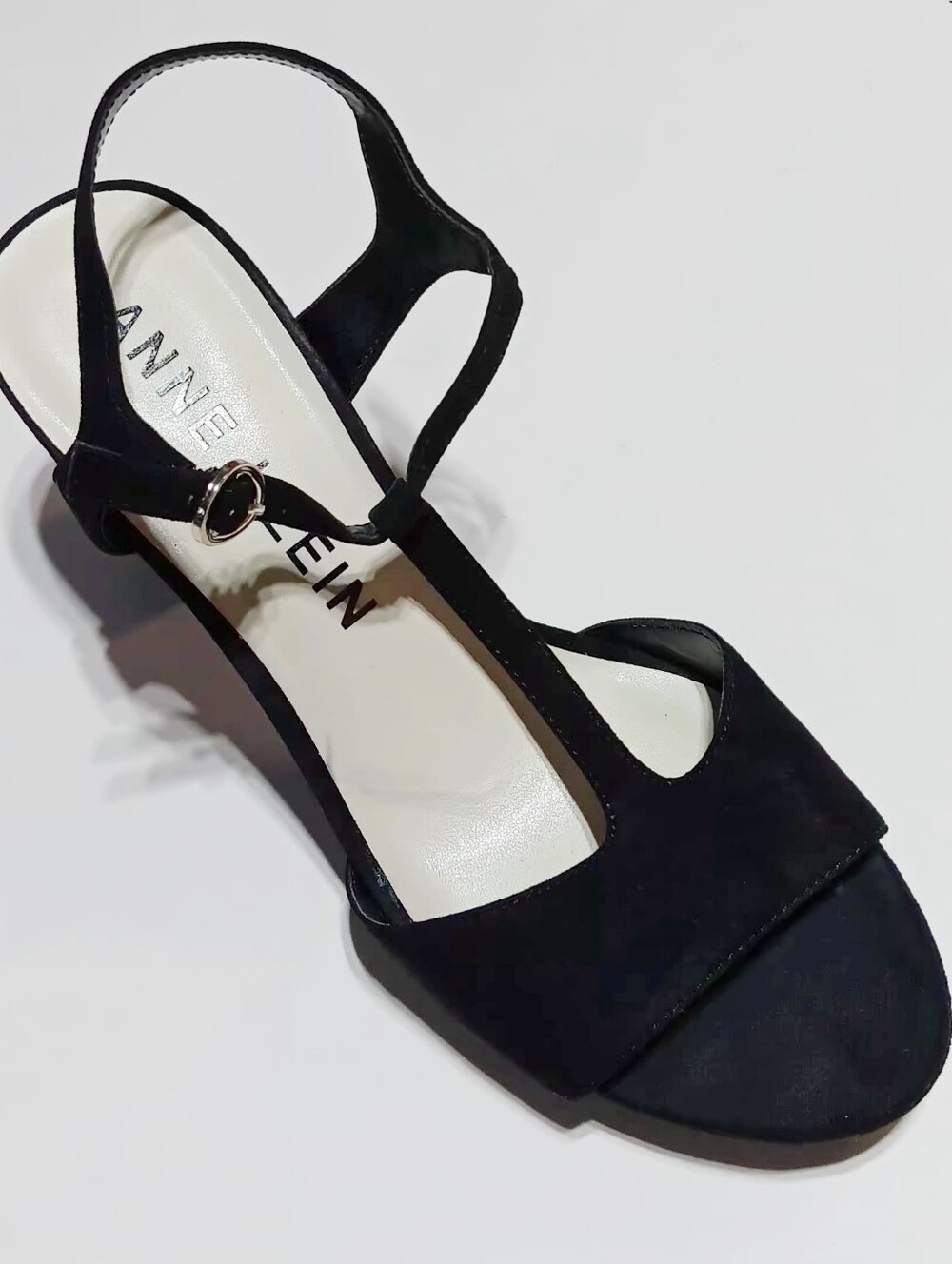 ANNE KLEIN Women's  Vita Black Heeled T Strap Sandals Size 8.5 M - Picture 4 of 7